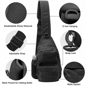 Ngoài trời chiến thuật Crossbody Ba lô Molle ngực vai Sling Túi Giữ chai thời trang ngụy trang mô hình không thấm nước Nylon - Product Image 2