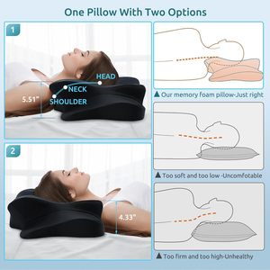 Oreiller Ergonomique Orthopédique Cervical en Mousse à Mémoire de Forme Contour pour Dormeurs sur le Côté et sur le Ventre, Soutien Orthopédique du Cou en Mousse à Mémoire de Forme pour Soulager la Douleur - Product Image 5