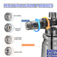 Canon à mousse de neige Pistolet de lavage de voiture en métal de haute qualité avec bouteille Résistant aux acides et aux alcalis Modes de mousse multiples durables