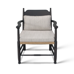 Fauteuil lounge rembourré avec cadre <span class=keywords><strong>en</strong></span> chêne et base <span class=keywords><strong>en</strong></span> corde tressée, fauteuil <span class=keywords><strong>en</strong></span> <span class=keywords><strong>bois</strong></span> pour hall d'hôtel, restaurant - Product Image 1