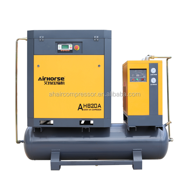 ASME 300L tanque y secadora integrada tornillo compresor de aire para la venta