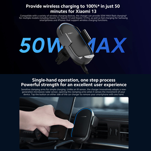 <span class=keywords><strong>Cargador</strong></span> Inalámbrico para Auto <span class=keywords><strong>Xiaomi</strong></span> de 50W Máx., Soporte para Teléfono con Carga Rápida QC4.0 y Sujeción Automática con Disipación Térmica - Product Image 3