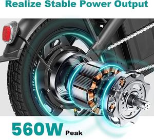 Bicicleta Eléctrica para Adultos y Adolescentes, Motor de 560W, 24MPH, Bicicleta Eléctrica <span class=keywords><strong>Plegable</strong></span> Compacta para Viajes Diarios, 32 Millas de Autonomía, Batería de 48V 10Ah - Product Image 6