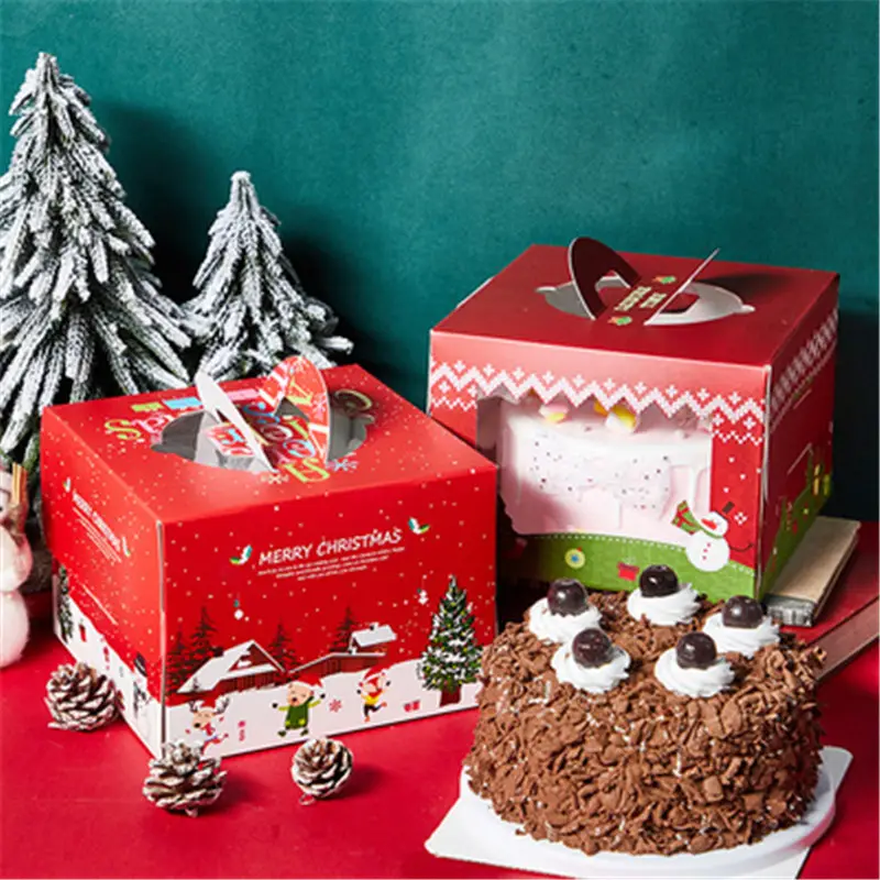 חג המולד סדרת עוגת קופסות שוויצרי רול תיבת יום הולדת עוגת תיבת עוגיות סוכריות עטיפות