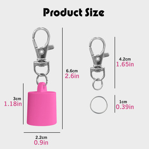 Porte-clés en silicone pour baume à lèvres, compatible avec les couvercles de baume à lèvres de 0,35 et 0,5 oz, bouchon de remplacement léger et portable - Product Image 4
