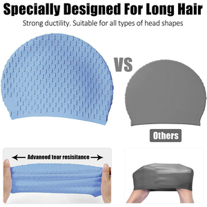 CAP800 Bubble Fashion <strong>Swimming</strong> Cap Silicone Water Drop Swim <strong>Hat</strong> for Woman <strong>Lady</strong> Odorless Non-Slip Long Hair <strong>Swimming</strong> Pool Cap - Product Image 5