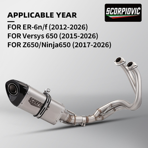 Sistema de Escape Completo para Motocicleta Kawasaki <span class=keywords><strong>ER6N</strong></span> Versys 650 Z650 Ninja 650 2012-2026, Tubo de Conexión Delantero con Sensores Dobles - Product Image 2