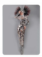 Costumes de scène pour la danse, bar, boîte de nuit, armure argentée miroir, tenues sexy GOGO, fête animalière, 100% polyester, ensembles pour adultes