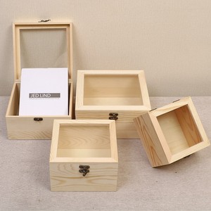 Cajas de regalo de madera de pino con cerradura, rectangulares, de 6 pulgadas, para empaquetado de regalos y manualidades. - Product Image 2
