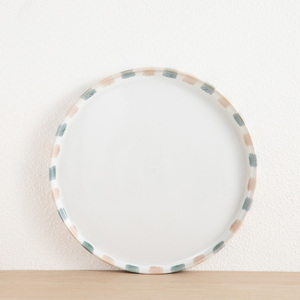 Juego de Vajilla de Gres Pintado a Mano con Trazos de Pincel Verde Beige, Borde Irregular, Vajilla Completa, Logotipo Personalizado, Venta al por Mayor - Product Image 2