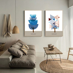 Áp Phích Vải Bố Hình Học Tranh Sơn Dầu Trang Trí Nhà Ở Bắc Âu Đơn Giản In Hình Cây Nghệ Thuật Trừu Tượng Trên Vải Bố Áp Phích Tranh Nghệ Thuật In - Product Image 3