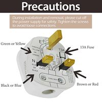 JT006 Selbsterdender Stromstecker (Italienische & UK-Standards) 3 Steckdosen 13A Langlebige PVC- & Kupferkonstruktion