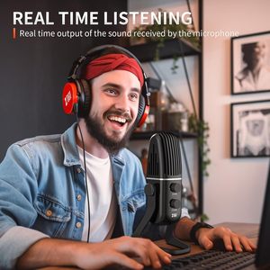 Micrófono de Condensador USB Profesional XTUGA X-4, Micrófono <span class=keywords><strong>Omnidireccional</strong></span> con Cable, Ideal para Grabación en Estudio, Calidad de Sonido Clara - Product Image 5