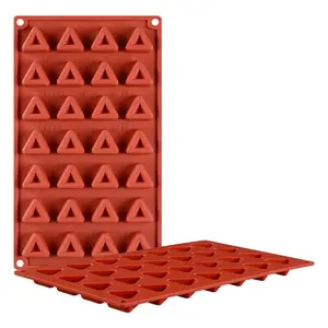 DIY 28 Cavity Triangle Mini Cake Biscuit Mold Triangle Chocolate Silicone Mold