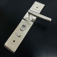 Set Gagang Pintu Persegi Baja Anti Karat Perak untuk Apartemen Modern Industrial, Ambidextrous, Pemasangan Mudah HONGWEI