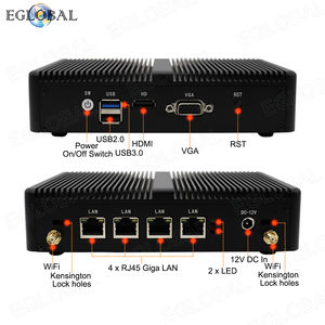 Eglobal không quạt <span class=keywords><strong>Mini</strong></span> <span class=keywords><strong>PC</strong></span> Intel Celeron J1900 4X RJ45 Giga LAN 2/4/8GB DDR3L 1x VGA 10W Windows 10 EU/US cắm mới trong kho - Product Image 5