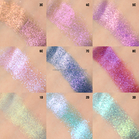 Palette de Fards à Paupières Personnalisée DIY, Pigment Libre Pailleté Rouge, Fard à Paupières DuoChrome MultiChrome Pailleté Pressé