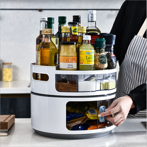 Estante de almacenamiento multifuncional para cocina, caja de condimentos de 360 grados, respetuoso con el medio ambiente, giratorio, para encimera - Product Image 2