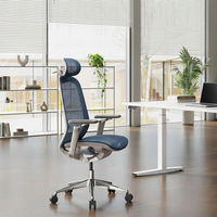 Nouvelle chaise de bureau ergonomique en aluminium avec dossier en maille, pivotante, confortable, inclinable, pour cadre, directeur, conférence
