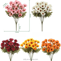 Bunga Daisy Buatan Tujuh Kelopak Sutra Lembut untuk Hari Ibu, Paskah, Natal, Rumah, Pernikahan, Luar Ruangan, Warna Sesuai Pesanan, Grosir