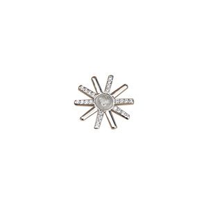 Pendiente de Plata S925 con Forma de Copo de Nieve, Colgante Grande Personalizado para Mujer con Soporte Vacío para Incrustar, Accesorio para Colgante de Perla con Flor DIY - Product Image 5