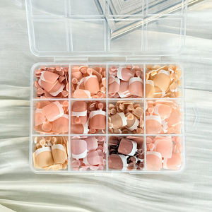 288 faux ongles courts carrés à presser pour les orteils, finition brillante nude/rose/brun, pour l'été et le DIY des pieds - Product Image 4