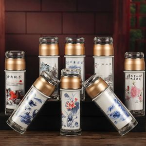 จิงเต๋อเจิ้นขวดน้ำ300มล. วัสดุเซรามิกเพื่อสุขภาพทำธุรกิจเก็บความร้อนสองชั้นดีไซน์ใหม่ - Product Image 1