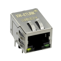 Connecteur Ethernet femelle RJ45 métallique 1 port pour carte PCB, 5G 10G LED 10 broches 8 cœurs, en bronze phosphoreux, pour câbles réseau Cat5 Cat6