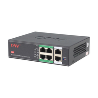 ONV Sakelar Poe Jarak Jauh 4*10/100M Port PoE dan 2*10/100M Port RJ45 Uplink untuk CCTV