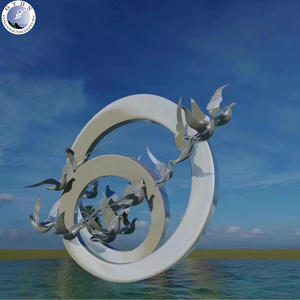 Sculpture circulaire en métal résistant à <span class=keywords><strong>la</strong></span> corrosion, en acier inoxydable, pour l'extérieur, vente chaude en usine, OEM - Product Image 4