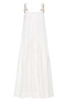 Robe d'été élégante blanche sans manches, mi-longue, en lin et coton naturel tissé, respirante et décontractée pour femme