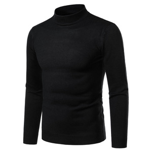 Conception personnalisée tricoté solide pull-over pull pour hommes de grande taille à manches longues pull en coton <span class=keywords><strong>logo</strong></span> imprimé OEM ODM vêtements de rue pour homme - Product Image 4