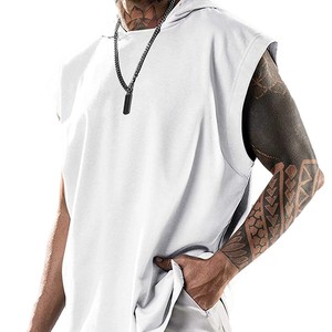 <span class=keywords><strong>Gilet</strong></span> de sport sans manches à <span class=keywords><strong>capuche</strong></span> pour <span class=keywords><strong>homme</strong></span>, ample, sportif, en polyester uni - Product Image 5