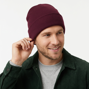 Premium Quality Wool Blend 3D Embroidery Breathable <b>Waterproof</b> Warm Knitted Beanie <b>Cap</b> for Unisex Winter Outdoor Casual Wear - Product Image 3