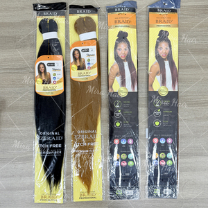 Estensioni per Capelli Sintetiche Afro Yaki Pre-Stirate 26 Pollici, Trecce Jumbo Box Braid con Acqua Calda, Effetto Ombré - Product Image 4