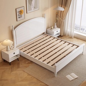 <span class=keywords><strong>Letto</strong></span> in Legno Massello Stile Vintage <span class=keywords><strong>Francese</strong></span> Mid-century con Design Semicircolare, <span class=keywords><strong>Letto</strong></span> con Contenitore Stile Americano per Camera da <span class=keywords><strong>Letto</strong></span> Principale - Product Image 6