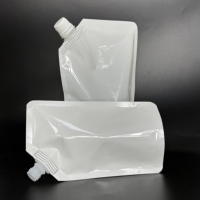 Blanc debout étanche PA Nylon laminé plastique emballage jailli sacs de poche pour produits liquides