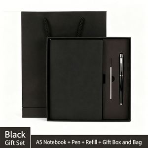 Custom Logo A5 <b>Soft</b> Leather Notebook Gift <b>Box</b>, Corporate Business Notebook Set for Company Promotional Gifts - Product Image 2