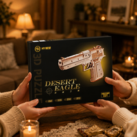 Puzzle Kayu 3D Desert Eagle Pistol Karet Mainan DIY Kit Model Edukatif untuk Anak-anak Hadiah Pengasah Otak
