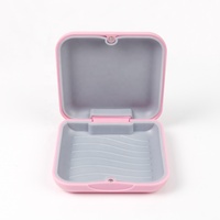 Boîte de rangement magnétique carrée pour appareil orthodontique avec miroir intégré, étui portable pour aligneur dentaire, boîte de rangement pour prothèse dentaire, logo personnalisé