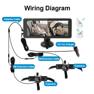 กล้องติดรถยนต์สำหรับเด็กแบบ USB-HD พร้อมระบบมองกลางคืน ขนาด 6.86 นิ้ว 2CH  ดูแลความปลอดภัยของเด็กที่เบาะหลัง  หน้าจอคู่  กระจกมองหลังในรถยนต์ - Product Image 6