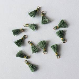 Оптовая продажа, 1 см, мини-хлопковое кольцо с кисточкой и золотой нитью для одежды, серьги для мобильного телефона, отделка бахромой для одежды - Product Image 2