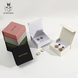 PUPPYSE Custom logo Jewelry Box Packaging Flip Cover Magnetic Box <b>Earrings</b> Necklaces Rings Packaging BoxWholesale <b>Gift</b> <b>Boxes</b> - Product Image 1