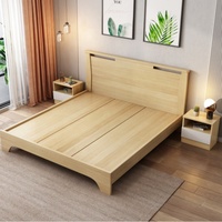 Ensemble de chambre à coucher moderne de luxe pour hôtel et appartement, avec lits double, queen et king size, tiroirs de rangement, cadres de lit en bois MDF et tête de lit lumineuse