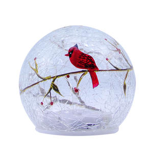 Boule de boule de Noël en verre craquelé en gros illuminé ornements boule de verre à piles - Product Image 2