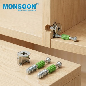 Raccords de cadre décoratifs <span class=keywords><strong>connecteur</strong></span> de joint en plastique <span class=keywords><strong>invisible</strong></span> boulon porte d'armoire support d'étagère 3 en 1 connecteurs d'armoire en bois - Product Image 1
