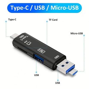 5 in 1 Multifunction <b>Usb</b> 2.0 Type C/<b>Usb</b> /Micro <b>Usb</b>/Tf/SD Memory Card Reader OTG <b>Adapter</b> Mobile Phone Accessories - Product Image 4