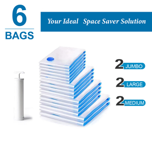 Chất Lượng Cao Tiết Kiệm Không Gian Du Lịch 5 Gói <span class=keywords><strong>Cube</strong></span> Chân Không Lưu Trữ Túi Jumbo Chân Không Cubes Cho Quần Áo Với Điện Hút Không Khí Bơm - Product Image 5