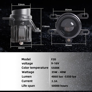 Sanvi 2 Inch F20 Bi Led Projector Lens Fog Light with Dual Led Chips Dual Light Reflector Cup 35w 40w 5500k Waterproof Fog Lens - Product Image 6
