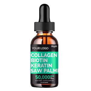 Le collagène pur de biotine laisse tomber le supplément liquide pour l'OEM de soutien d'ongles de peau de cheveux - Product Image 1